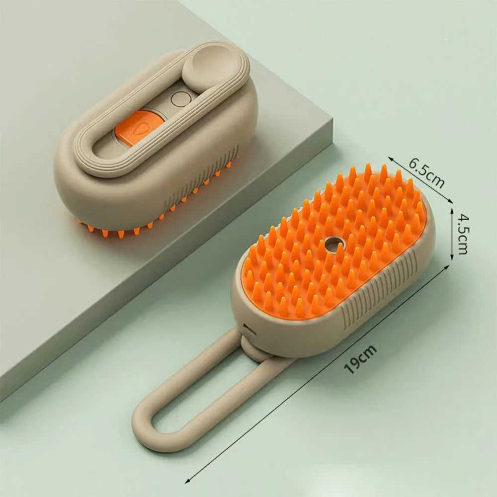 Función de masaje y vapor del VapoGroom Steam Pet Brush de ORLIVOX