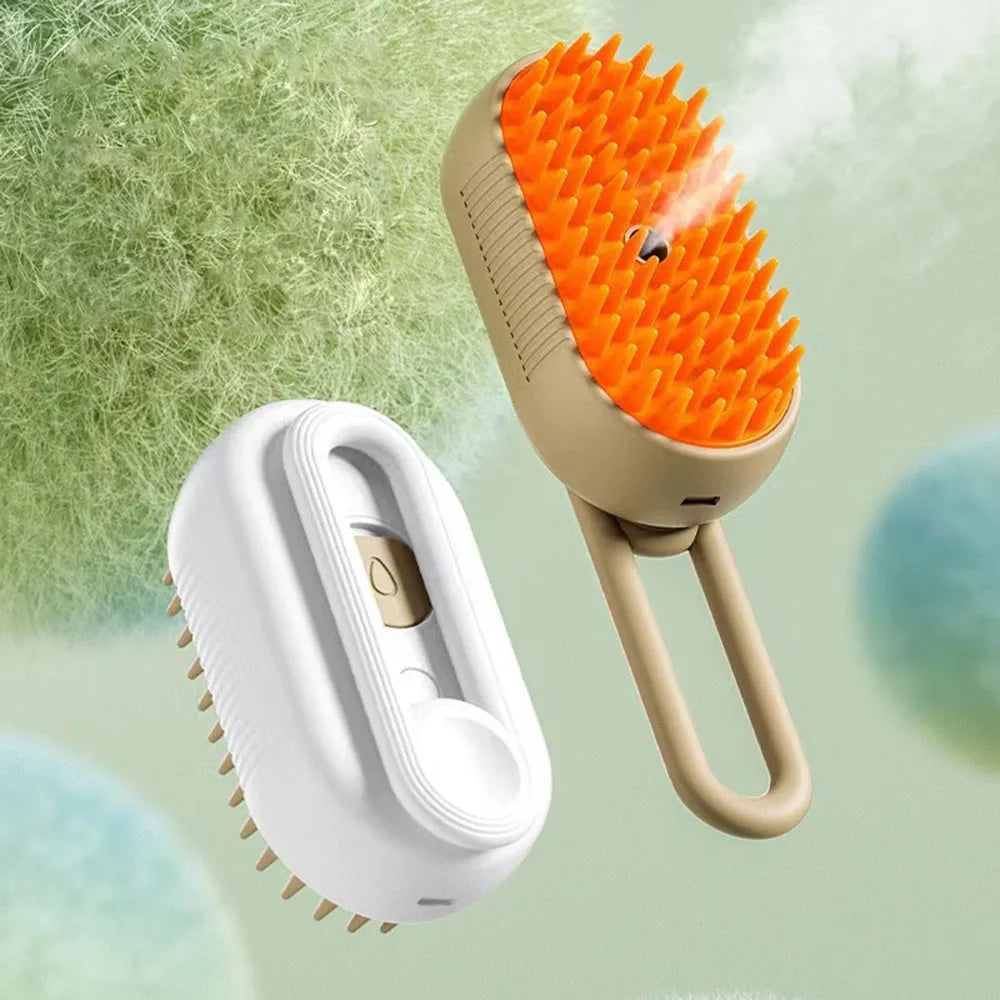 VapoGroom cepillo de vapor 3 en 1 para mascotas – color Creamy White